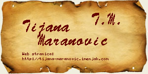 Tijana Maranović vizit kartica